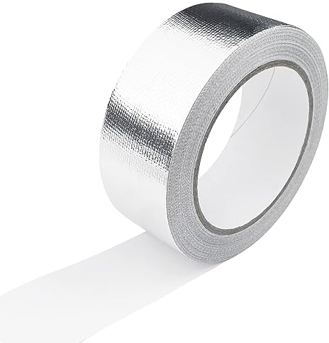 Rseuphiee 20M x 4cm Ruban Adhésif en aluminium Bande d'étanchéité Étanche Feuille, Comme ruban d'aluminium de réparation, Ruban en aluminium pour sceller systèmes de ventilation et de climatisation