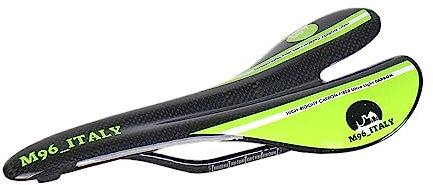 Msport Sillín para bicicleta de carretera de carreras y MTB de fibra de carbono súper ligera 95 g +/- verde