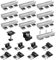 GETLITOOL Set Guide e Morsetti per Pannello Solare con Altezza 30-35mm Include 10pz Guide 200x25mm 4pz Morsetti Terminali 6pz Morsetti Centrali e Viti Rondelle Blocchetto per Modulo Fotovoltaico DIY