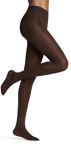 FALKE Damen Strumpfhose Seidenglatt 40 DEN W Ti halb-blickdicht einfarbig 1 Stück, Braun Brenda 5179, M-L
