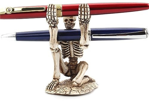 tinysiry Skeleton Pen Pencil Pot Holder Vintage Pencil Cup Vintage Organizer Pen Container School Suppliers Gifts for Teacher, Desk Organizer for Home Office Skull