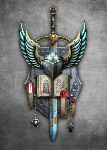 Displate Offiziell Warhammer MetallPoster Magnetische Befestigung Inklusive Lizenziert Bilder Hochwertiges Poster Warhammer 40,000 Emblems - Grey Knights 45 cm x 32 cm