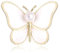 Wendalern Gold Perle Schmetterling Brosche Pin Niedlichen Schmetterling Emaille Brosche Weiße Perle Schmetterling Insekt Revers Pin Hochzeit Bankett Korsage Brosche Schmuck Für Frauen Und Mädchen