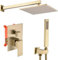 Messing Duschset, Unterputz-Brausegarnitur Set mit Handbrause Kopfbrause Badbrauseset für Hotels Fitnessstudios Hausgebrauch Golden