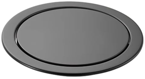 LYXXW Tapa De Cubo De Basura Integrada, Cubo De Basura De Cocina De Acero Inoxidable 430, Solapa Oscilante Integrada, Antiolor para Cocina,Espacio Público, Mesa De Comedor,Negro