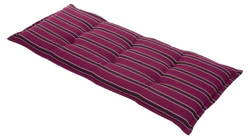 PATIO Bankauflage 120x50 cm violett Sitzpolster Bank für Innen & Außen Gartenbank Auflage mit Streifen