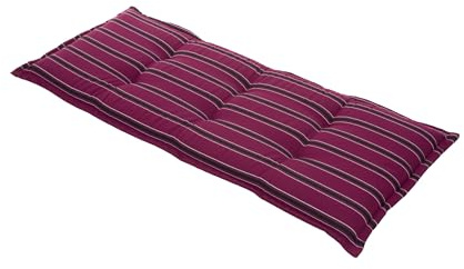 PATIO Bankauflage 110x50 cm Sitzpolster Bank für Innen & Außen Gartenbank Auflage violett mit Streifen