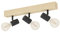 EGLO Deckenlampe Townshend 3, 3 flammiger Vintage Deckenspot im Industrial Design, Retro Lampe aus Stahl und Holz, schwarz, braun, E27 Fassung, FSC zertifiziert