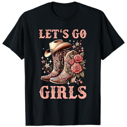 Country Girls Rodeo Woman Cowboy Hat Kids Lets Go Girls T-Shirt