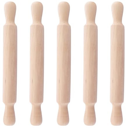 GBACHOOSE 5 Pcs Wooden Rolling Pin, 40x4cm Wooden Dough Roller, Blank Wood Rolling Pins for Pie Crust, Cookie, Pastry, Dough