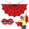 Landifor 2tlg Halloween Spinnen Kostüm Kinder Spinnenumhang Spinnenkostüm Spinnennetz Umhang mit Spinne Maske Halloween Kinderkostüm für Junge Mädchen Halloweenparty Karneval Maskerade Cosplay