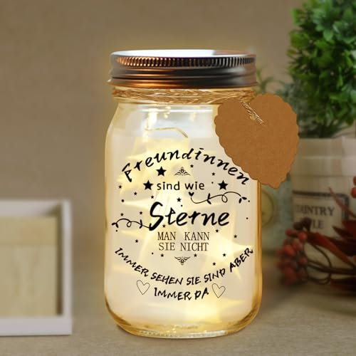 Seasboes LED Flaschenlicht - Geschenk für Frauen, Freundinnen Mit Spruch - Beleuchtete Weihnachts- und Freundschaftsgeschenke