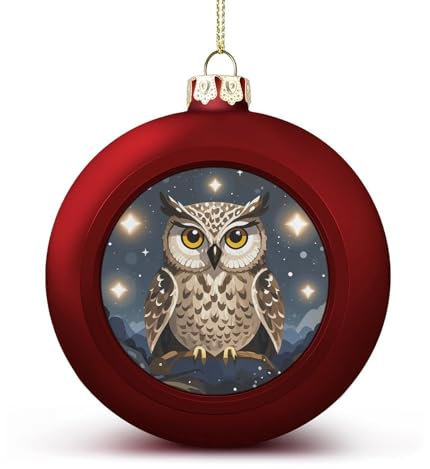 Kleine Weihnachtskugel, Cartoon-Eule, bedruckte Weihnachtskugeln, Weihnachtsbaumschmuck, Halloween-Kugel-Ornamente