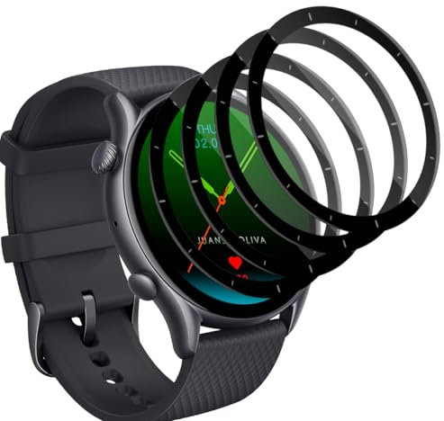 Yieehhow [4 Pezzi] Pellicola Protettiva per Amazfit GTR 3 Vetro Temperato, Anti-graffio/HD PMMA Film Protettivo Composito, 3D Curva Protezione Schermo per Amazfit GTR 3