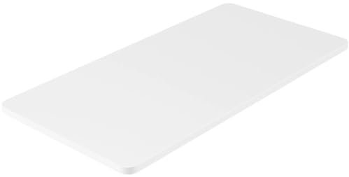 BONTEC Plateau de Table 120x60 cm Blanc, Plateau Bureau Bois 2,5 cm Épais, Non Pré-percé, Plan de Travail Cuisine, Table Petit Espace ou Bricolage, Compatible Bureau Assis Debout, Surface Résistante