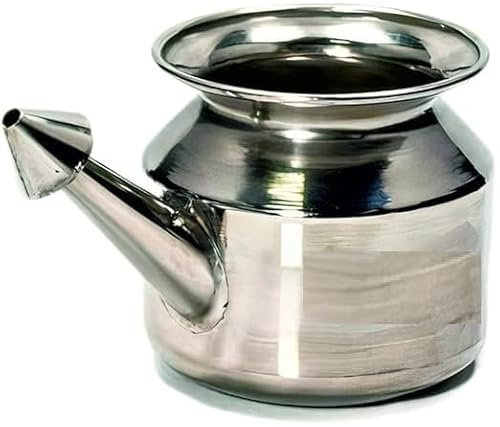 Stainless Steel Silver Neti Pot, Jal Neti Lota with Long Durability and Ergonomically Design - 350 ML