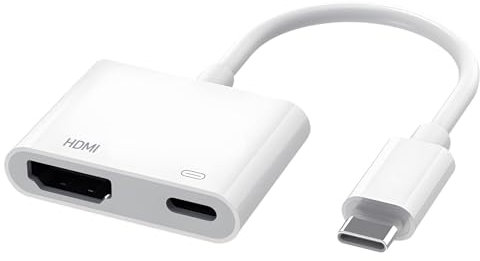 USB C to HDMI Adapter for iPhone 15/16, 2 in1 Type C to HDMI 100W Fast Charge With 4K@60Hz TV HDTV Monitor Projector Compatible with Samsung MacBook Pro/Air iPad Pro