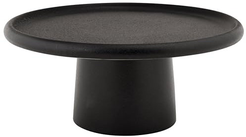 Cosy & Trendy Ellips Tortenplatte auf Fuß, Steingut, Schwarz, D21 x 9 cm