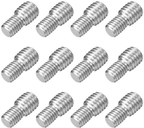 QUARKZMAN M8x10mm zu M10x10mm Doppel Ende Gewindebolzen, Doppelend Gewindestifte Schraube 12 Stück 304 Edelstahl Gewindeadapter Reduzierschraube für Möbel Hardware