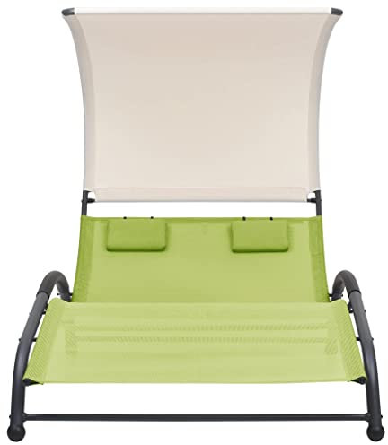 Genérico Wenjingqi 310546 Doppelliege mit Textilene-Dach, Grün, Grün