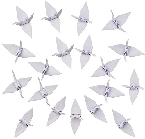 HAOBIN 100er origami kraniche fertig gefaltet Weiß Papier Papierkraniche | Handgefertigte und gefaltete Papier Vögel und Vogel, Papierkraniche für Hochzeitsfeier Hintergrund und Home Decor Weiß
