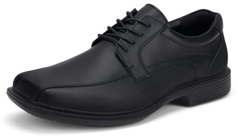 HEEZ Mens Dress Shoes Split Leather Oxford Shoes Formal Business Shoes | Square Toe Classic Lace Up Lightweight Comfortable