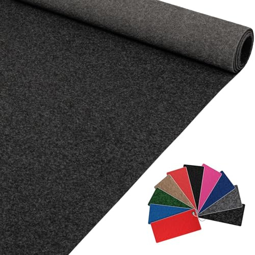 Messeteppich Event Teppich Teppich Läufer Meterware Hochzeitsteppich Empfangsteppich VIP Alex Läufer Flur 250 x 100 cm Anthrazit