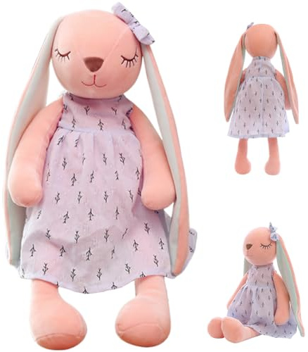 QWEPU Osterhasen Figuren,Plüsch Hase Kaninchen,Plüschtier Hase,Plüschhase mit Schlappohren, Kuscheltier für Niedlich Plüsch, Geburtstagsgeschenk für Jungen, Mädchen (Blau, 35 cm)