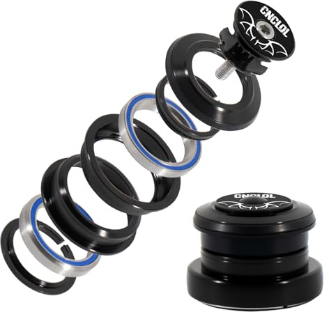 CNCLOL Dirección de Bicicleta 1 1/8, Juego de Dirección 34mm/44mm/41.8-52mm/44-55mm/44-56mm, Rodamiento Dirección MTB/BMX, Semi Integrada, con Rodamientos Sellados.