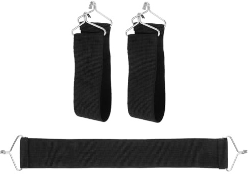 BATHVEVE 3 Stück Stuhlverstärkungsgurte aus Nylon in Schwarz Elastische Gummibänder für Liegestuhl mit Extra Stabilität als Lounge Sessel Zubehör und Reparaturset