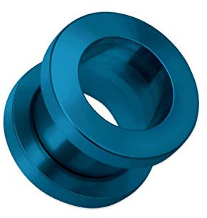 Soul-Cats Flesh Tunnel Edelstahl Größen oder als Set, Größe: 10 mm, Tunnelfarbe: blau