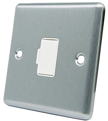AET CSCUFSWH 13 A Satin Finish Chrome Classical Unswitched Fused Spur Connection Unit with White Insert