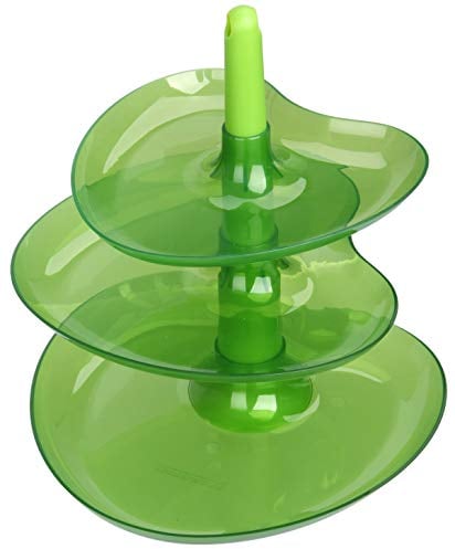 FACKELMANN Etagere Tropical mit Griffloch zum Tragen, Kunststoff, grün/grau, Höhe ca. 22cm