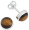 Ohrstecker 925 Silber Tigerauge brauner Stein Edelstein Ohrringe echt Silber Damen Sterling Silber Stecker Geschenk(MOS-042-18)