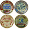BIA Lot de 4 Assiettes à Fromage Camembert Classiques 12,5 cm de diamètre Coffret Cadeau