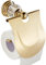 CASEWIND Porte Rouleau Papier Toilette brillant avec Rabat et Distributeur Papier WC avec Couvrture Finition Or Fixation Murale en Métal Doré, Accessoirs Toilettes Salles de Bains