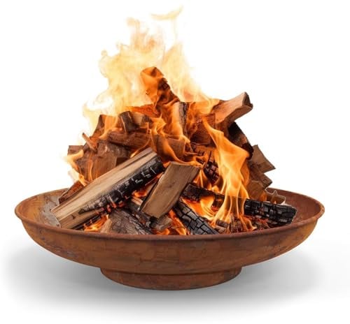 Brasero HEAT Outdoor Living Ø90 - Brasero Exterieur - Brasero Barbecue - Brasero pour Jardin - Acier - Rouille - 90x90x19 cm