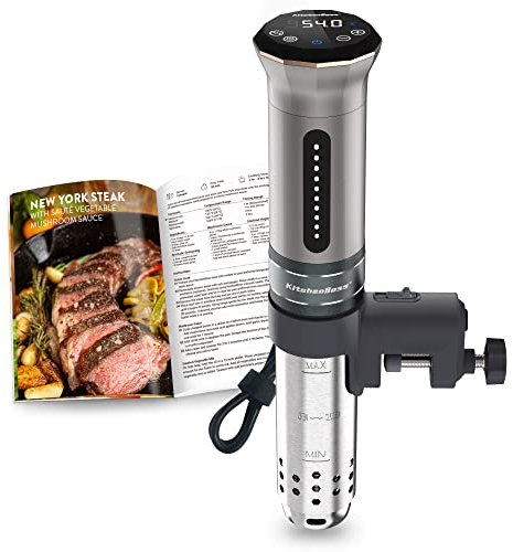 KitchenBoss Sous Vide Garer G300 Stick - Cocina de precisión • Función de temporizador • Circulación 3D • Ajuste preciso de la temperatura • IPX7 resistente al agua • Pantalla táctil LED Immersion