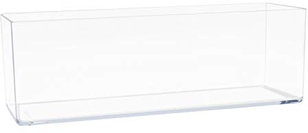 Royal Imports Blumenvase, Acryl, rechteckig, dekorativer Mittelstück, Sukkulenten-Übertopf für Zuhause oder Hochzeit, nicht zerbrechlicher Kunststoff, 10,2 x 30,5 cm, niedrig, quadratisch, transparent