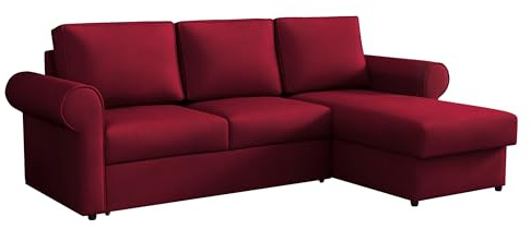 Mirjan24 Eckcouch Usero mit Bettkasten und Schlaffunktion, Ecksofa Bettsofa, Polsterecke mit abgerundete Armlehnen, L-Form Sofa, Couch, Schlafcouch, Polsterecke (Kronos 02)