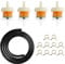 Benzinschlauch Kit, Motorrad Benzinfilter Mofa, Kraftstofffilter Diesel, 1M Inkl Kraftstoffleitung + 4 Stück 5mm Benzinfilter + 10 Stück Schlauchschellen für Auto Motorrad Roller