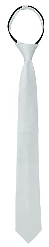 Allegra K Herren Skinny Vorgebunden Einfarbig Reißverschluss Krawatten Hals Verstellbarer Riemen Hochzeit Bräutigam Krawatte, Silbergrau, Einheitsgröße