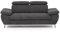 Mivano 2,5er-Sofa Gisele / Sofagarnitur mit Kopfteilverstellung und Armteilfunktion / 196 x 83 x 100 / Velours, Graubraun