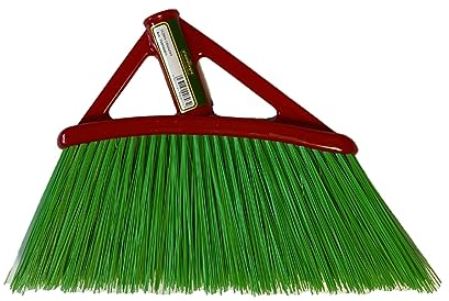 Piantallegra - Scopa da giardino professionale con setole di fibra verde rigide, senza manico, attacco universale