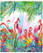 goodbath Flamingo-Decke, tropische Blätter, Flamingos, Überwurf, warme Fleecedecke für Sofa, Couch, Bett, Stuhl, 200 x 150 cm, Rosa, Grün, Weiß