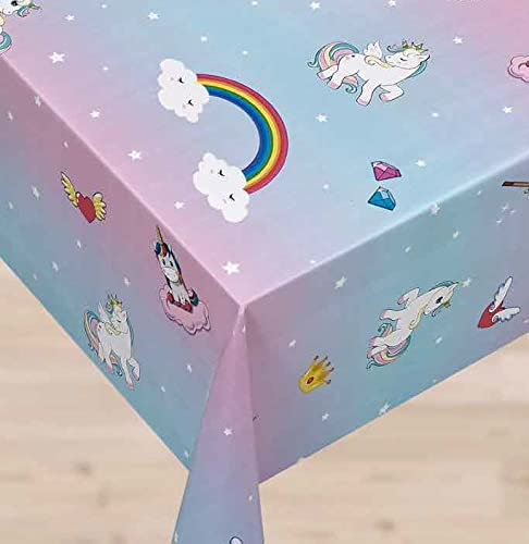 Mambo-Design PVC Tischdecke Einhorn Meterware Wachstuch Eckig Breite & Länge wählbar abwaschbare Tischdecke, Größe:100 x 160 cm