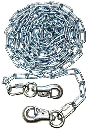 Heavy Duty Dog Runner Chain, Dog Tie Out, for Medium to Large Dogs, Weld Steel Chain, Dog Leash Chain, 520lbs Capacity, for Dogs Up to 85LBS (10FT) Silver
