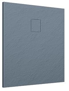 Piatto Doccia 80x80 cm Grigio Effetto Pietra Quadrato in SMC Riducibile Samos