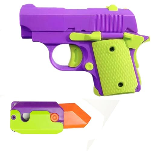 Gravity Knife Gun Set,3DPrinted Model Gravity Straight Jump Mini Toy Gun Non-firing Cub Radish Toy Knife Kids Stress Relief Toy
