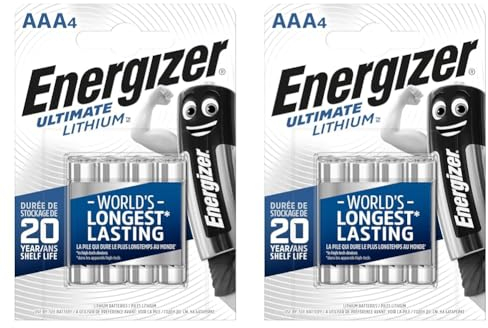 Energizer Piles AAA, Ultimate Lithium, Lot de 8, Pile alcaline